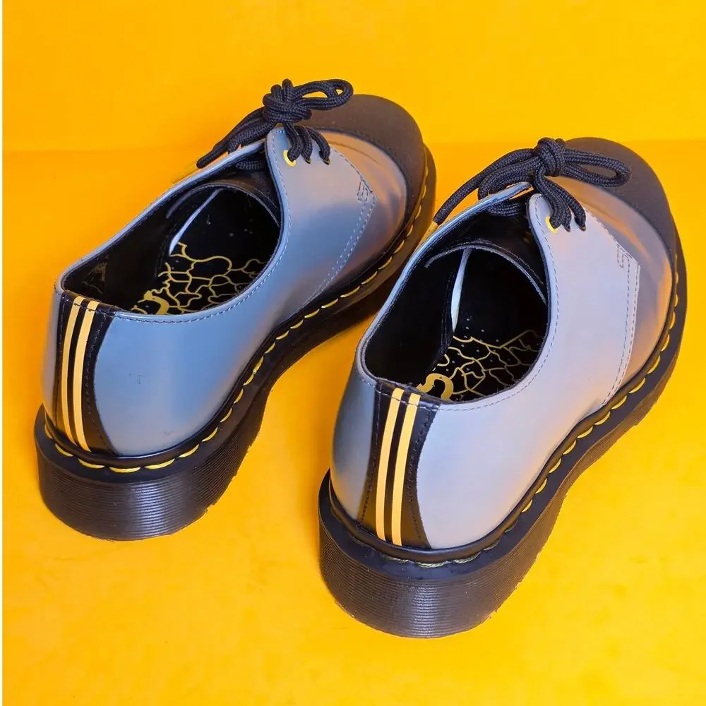 Dr Martens 1461 London Black Grey 3-Eye Oxfords Mens 8 Womens 9 New Old Stock